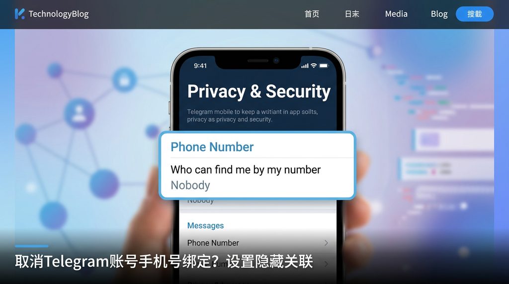 Telegram手机端隐私与安全设置界面,显示手机号码隐私权限选项的截图